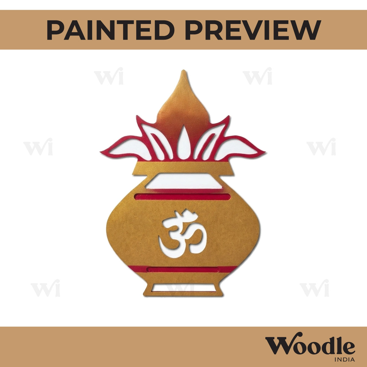 Kalash Matka Om Cutout MDF Design 1