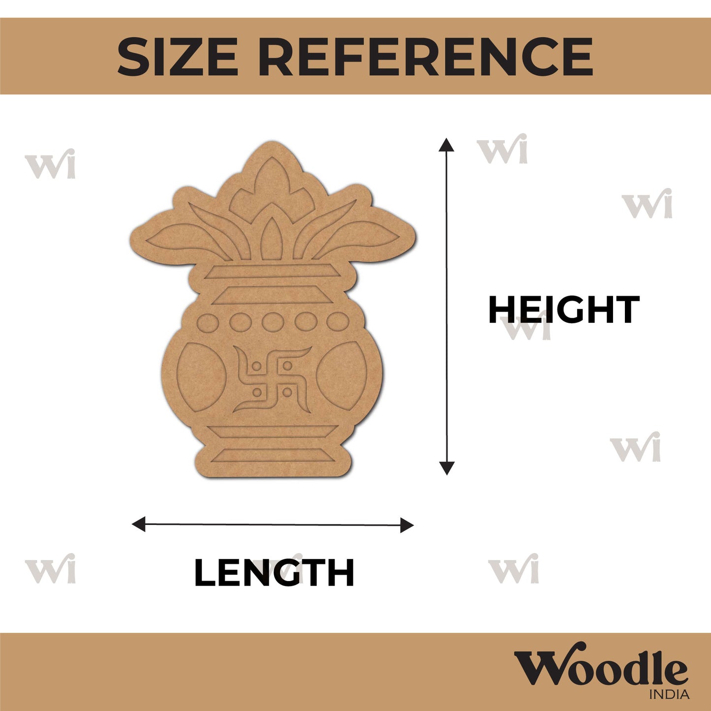 Kalash Matka Reusable Rangoli Base MDF Design 1
