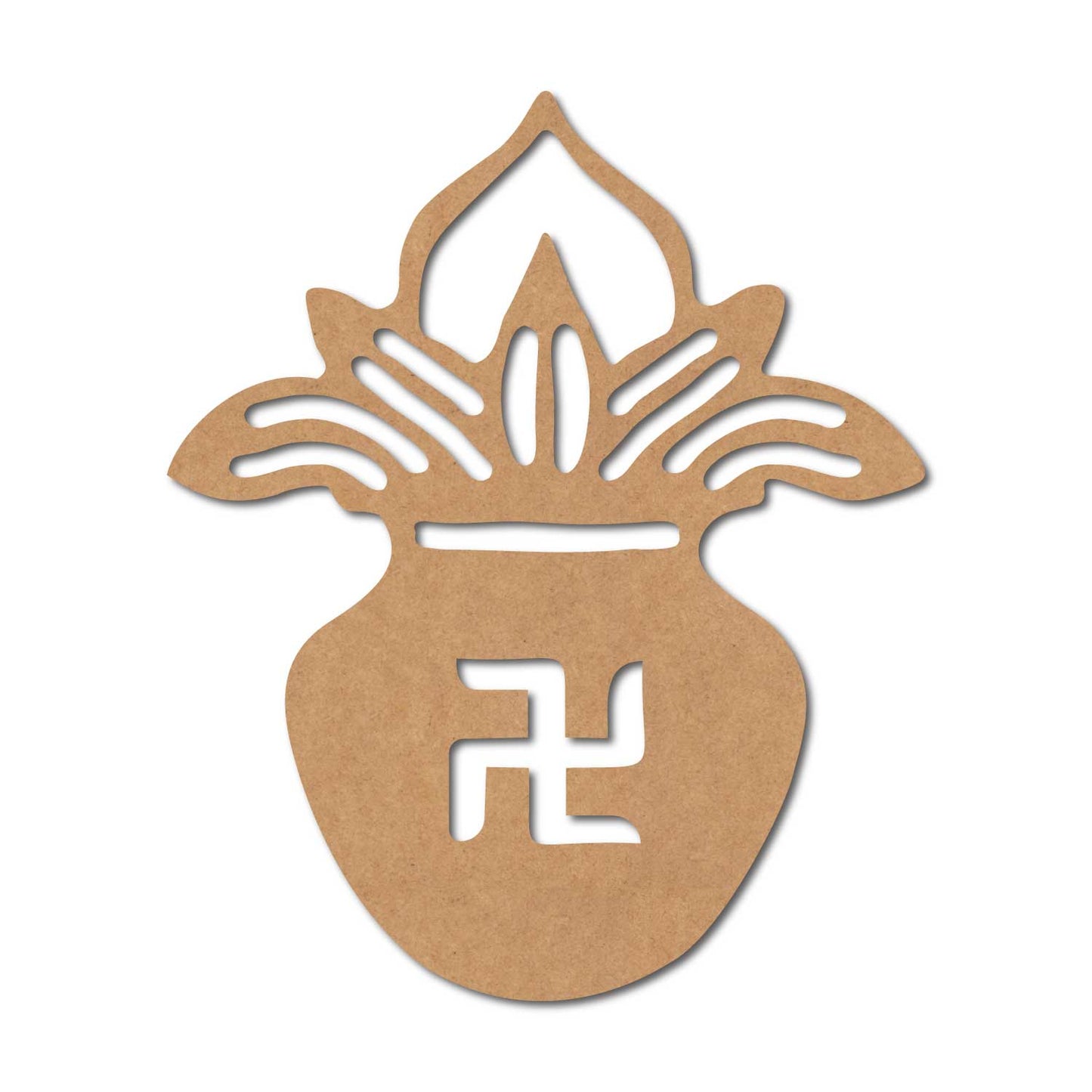 Kalash Matka Swastik Cutout MDF Design 1