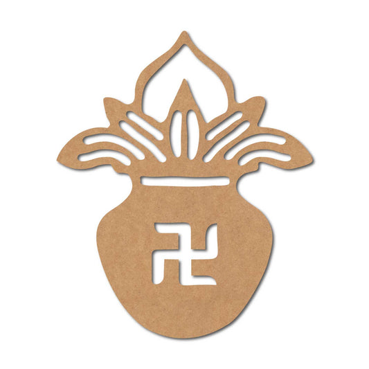 Kalash Matka Swastik Cutout MDF Design 1