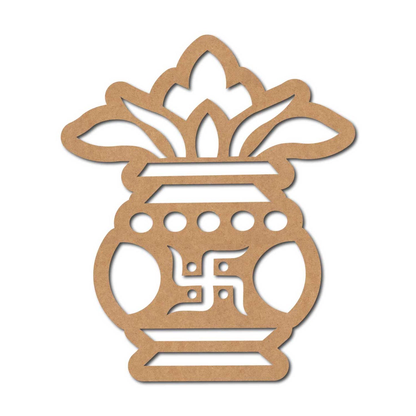 Kalash Matka Swastik Cutout MDF Design 2