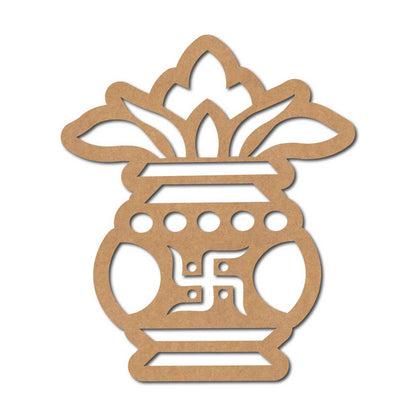Kalash Matka Swastik Cutout MDF Design 2