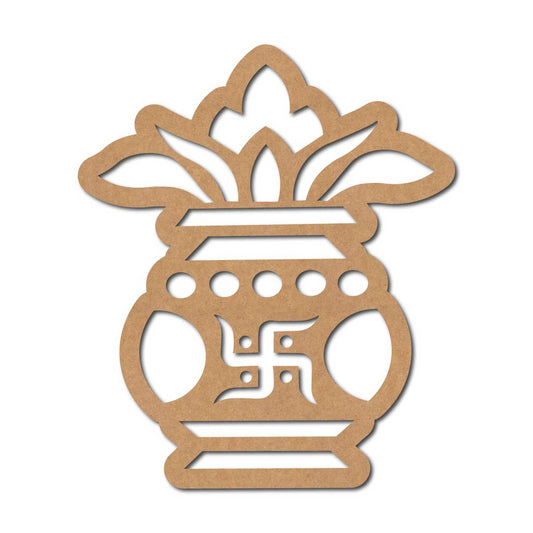 Kalash Matka Swastik Cutout MDF Design 2