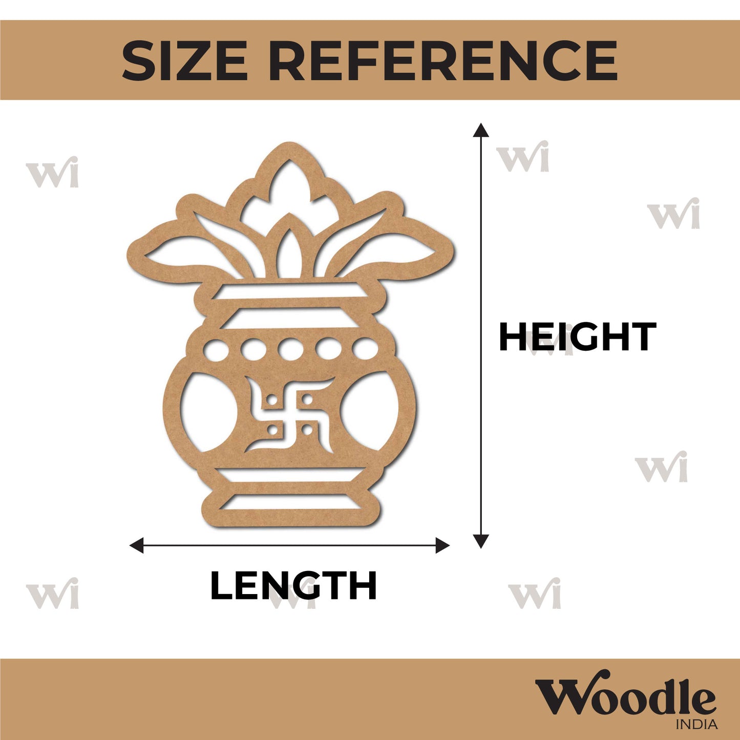 Kalash Matka Swastik Cutout MDF Design 2