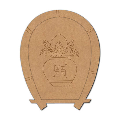 Kalash Matka Swastik Pre Marked Base MDF Design 1