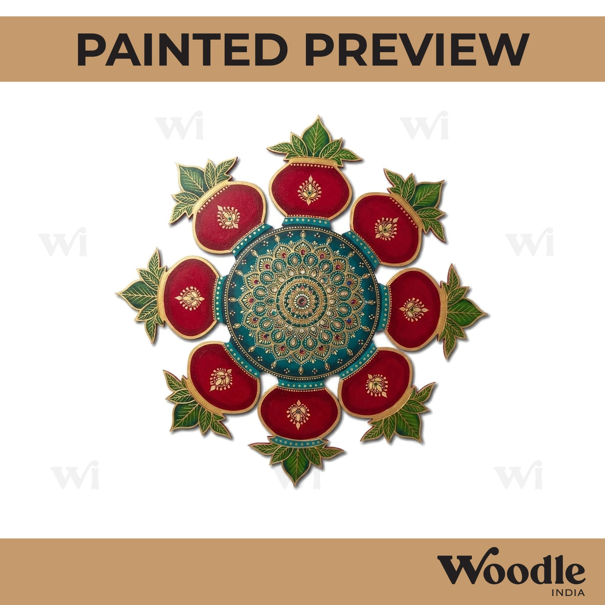 Kalash Matka Rangoli Cutout MDF Design 1