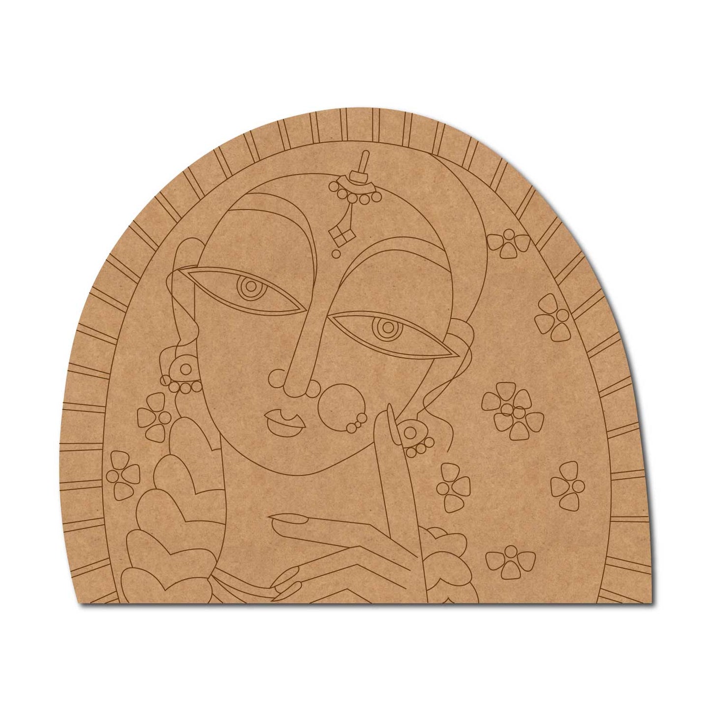 Kalighat Woman Pre Marked Base MDF Design 1