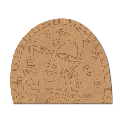 Kalighat Woman Pre Marked Base MDF Design 1