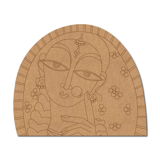 Kalighat Woman Pre Marked Base MDF Design 1