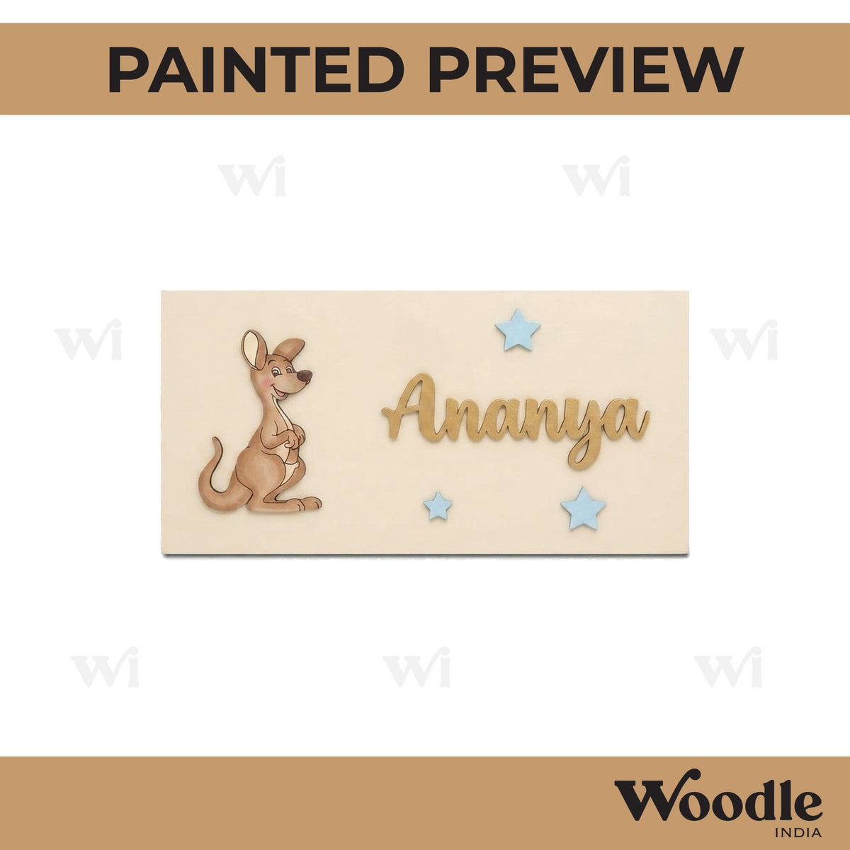 Kangaroo Kids Nameplate MDF Design 1