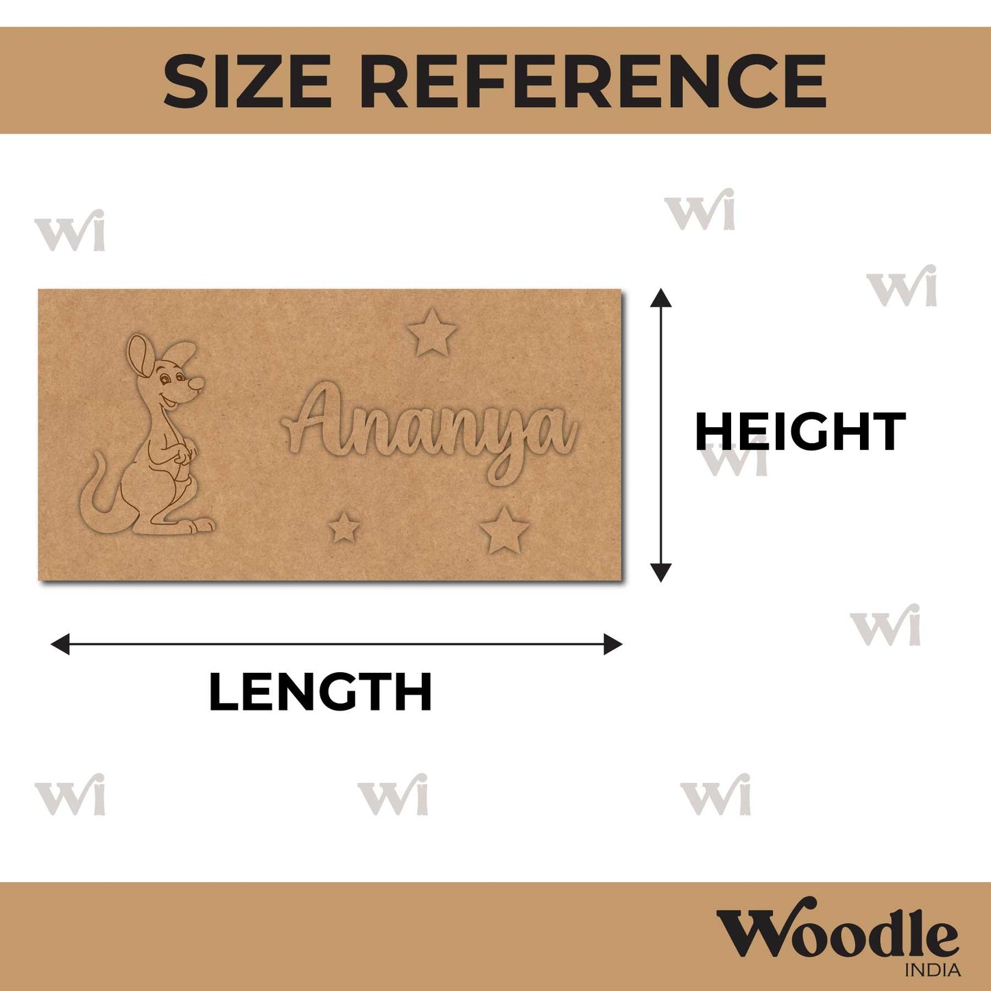 Kangaroo Kids Nameplate MDF Design 1