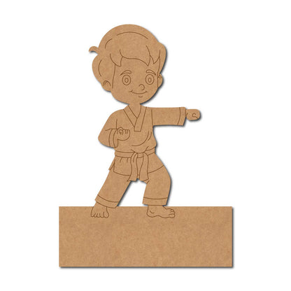 Karate Boy Nameplate Pre Marked MDF Design 1