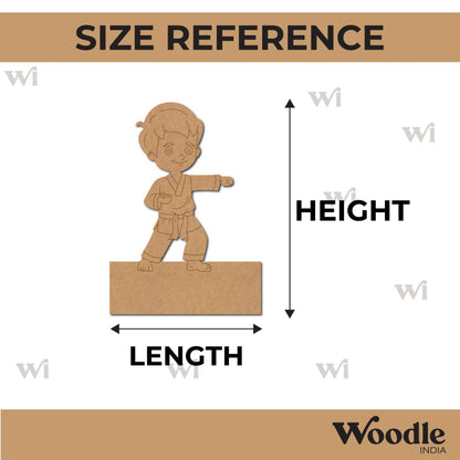 Karate Boy Nameplate Pre Marked MDF Design 1
