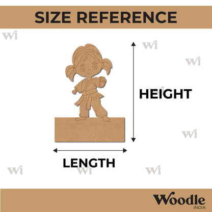 Karate Girl Nameplate Pre Marked MDF Design 1