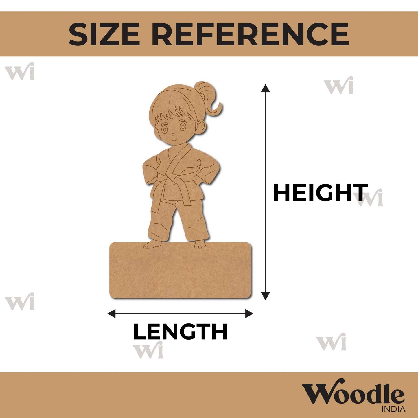 Karate Girl Nameplate Pre Marked MDF Design 2