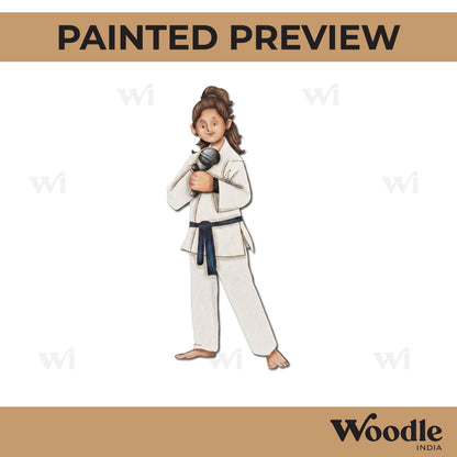 Karate Girl Pre Marked MDF Design 1