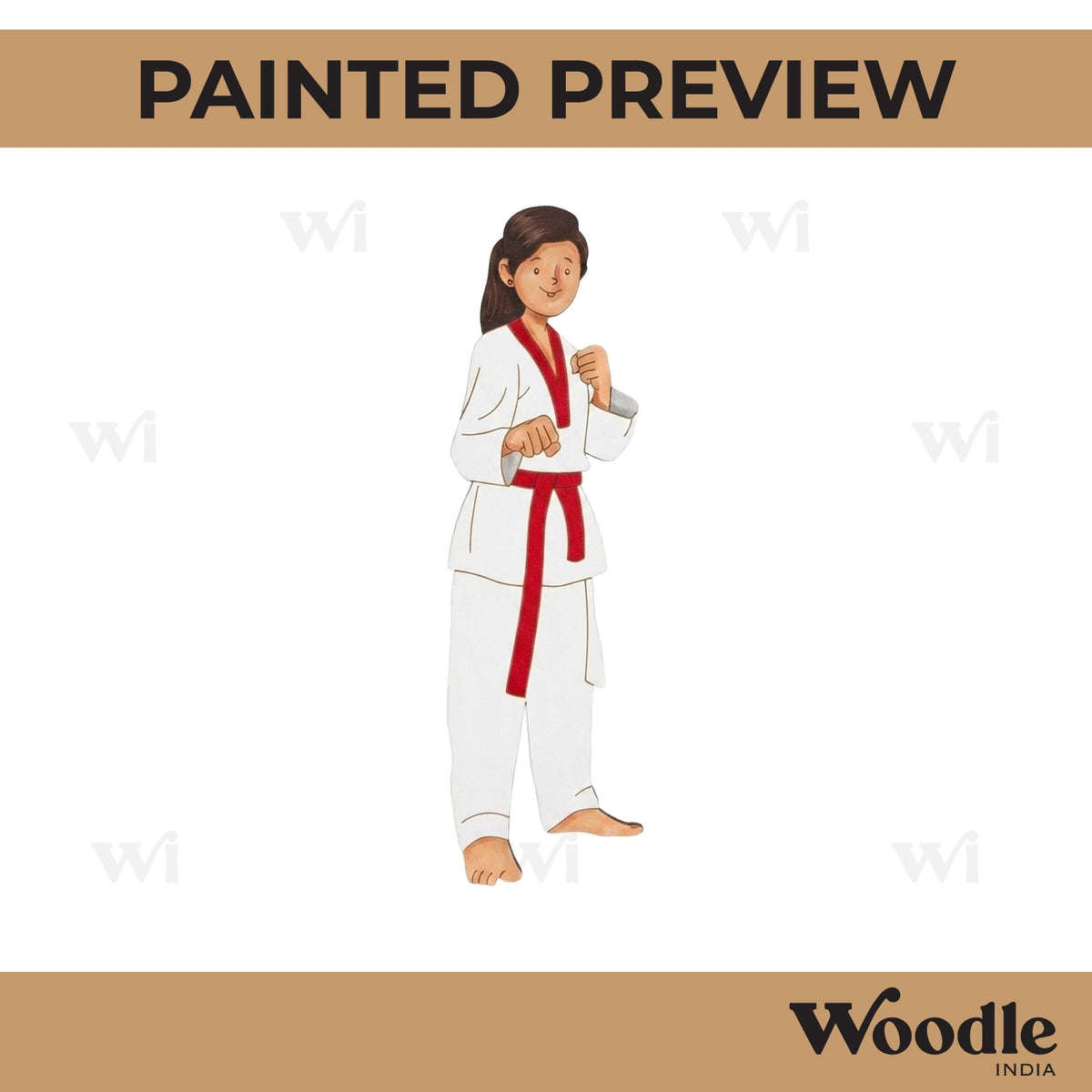 Karate Girl Pre Marked MDF Design 2