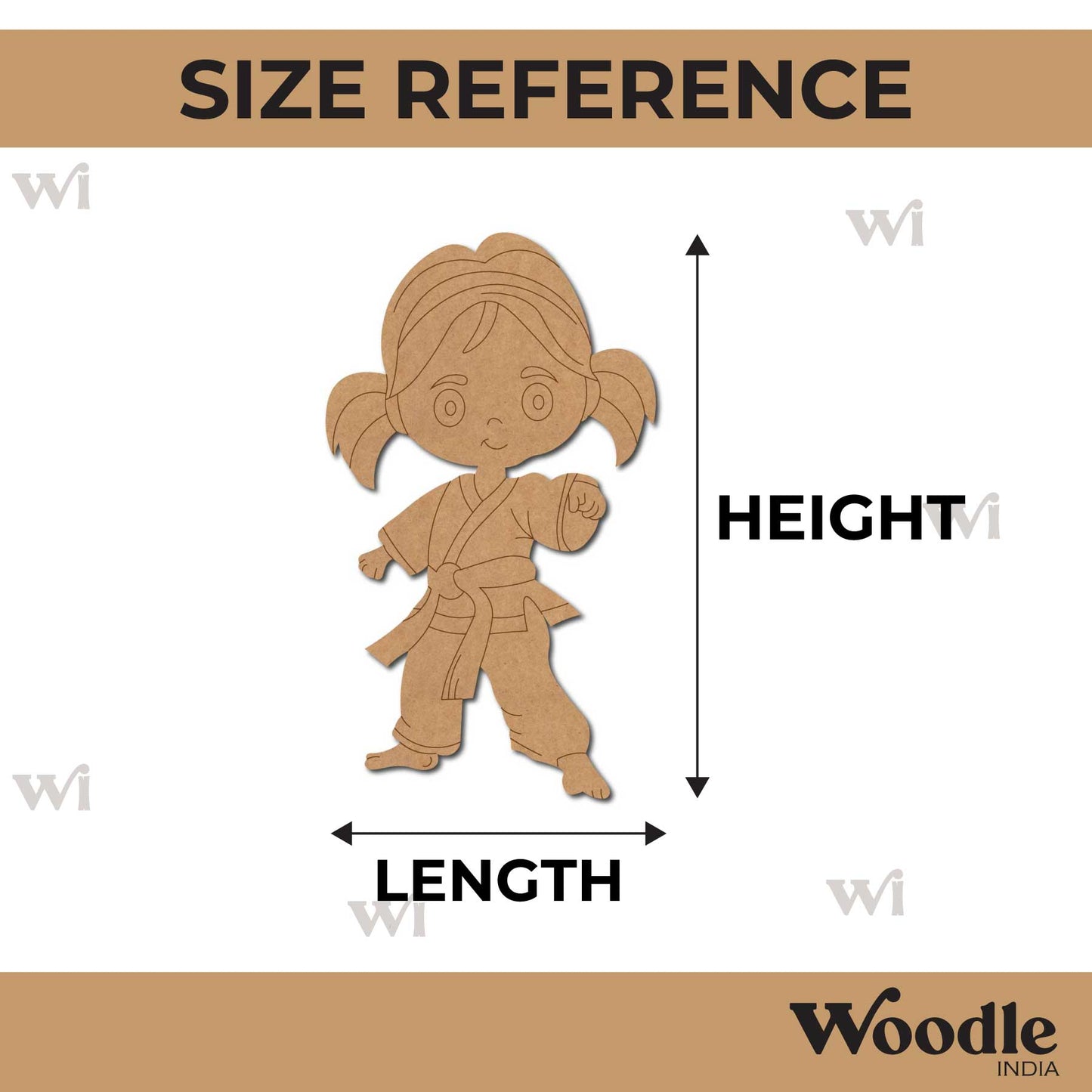 Karate Girl Pre Marked MDF Design 3