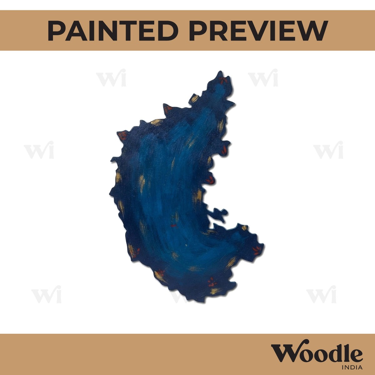 Karnataka Map Cutout MDF Design 1