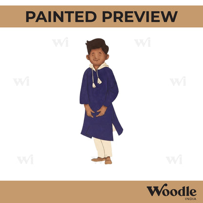 Kashmiri Man In Phiran Pre Marked MDF Design 1