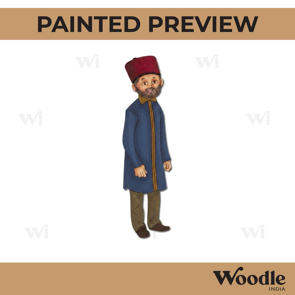 Kashmiri Man Pre Marked MDF Design 1