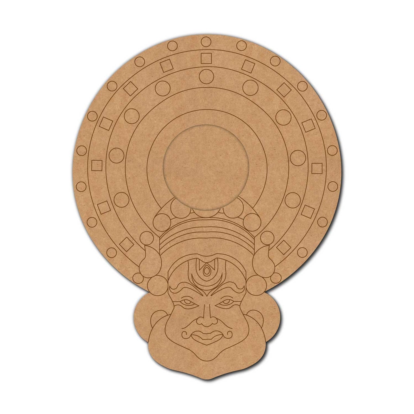 Kathakali Diya Tealight Holder Pre Marked MDF Design 1