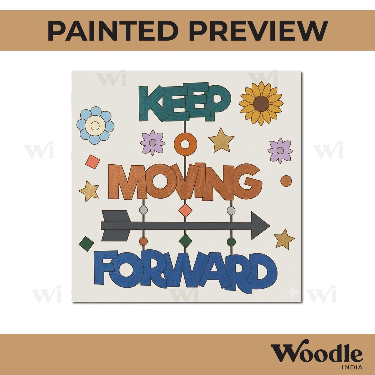 Keep Moving Forward Pre Marked Square MDF Design 1