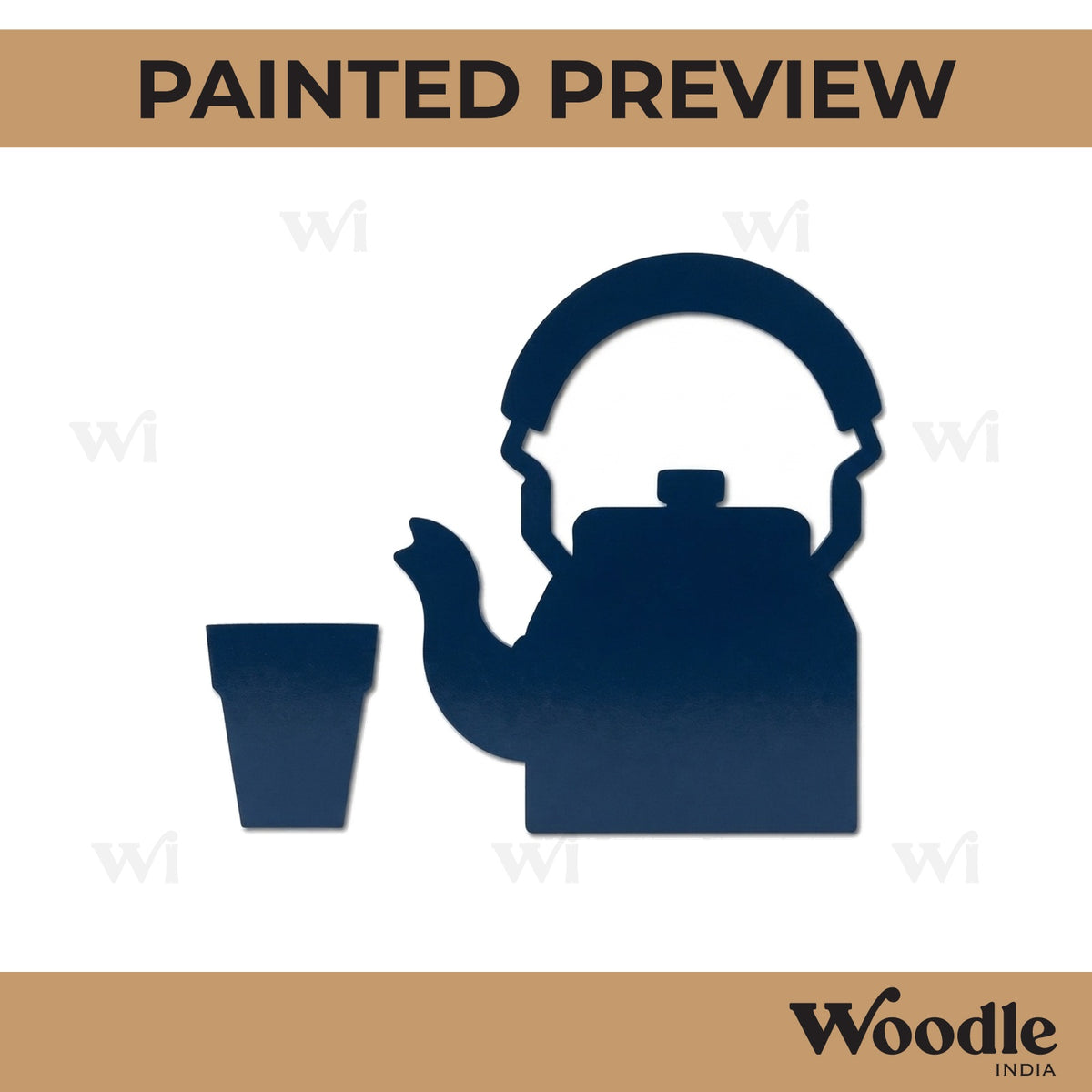 Kettle With Cup Cutout MDF Design 1