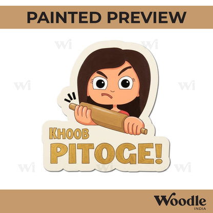 Khoob Pitoge Girl Pre Marked MDF Design 1