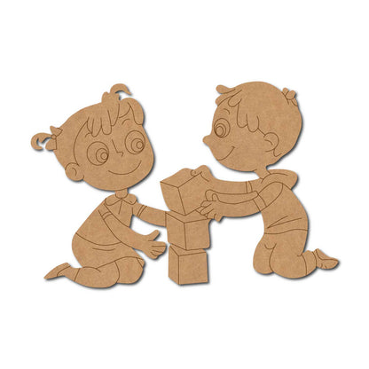 Kids Playing Pre Marked MDF Design 2