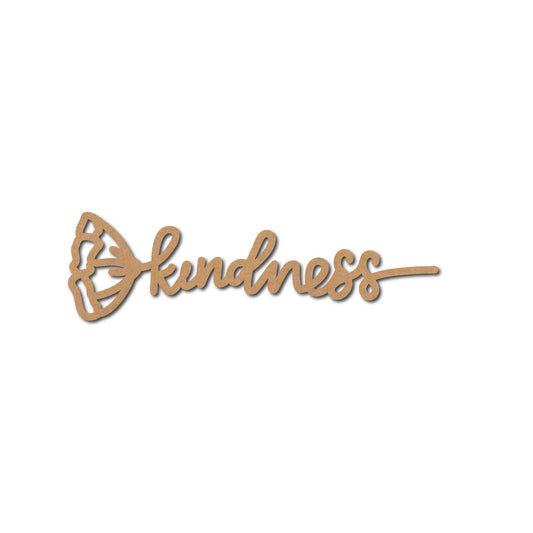 Kindness Text Flower Cutout MDF Design 1