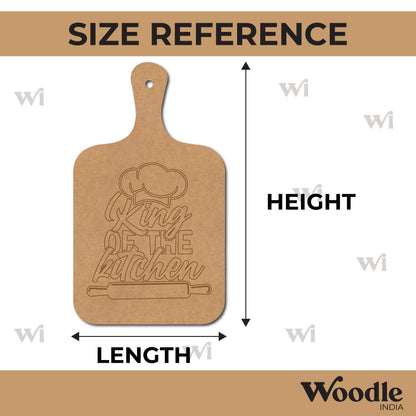 King Of The Kitchen Pre Marked Chopping Board MDF Design 1