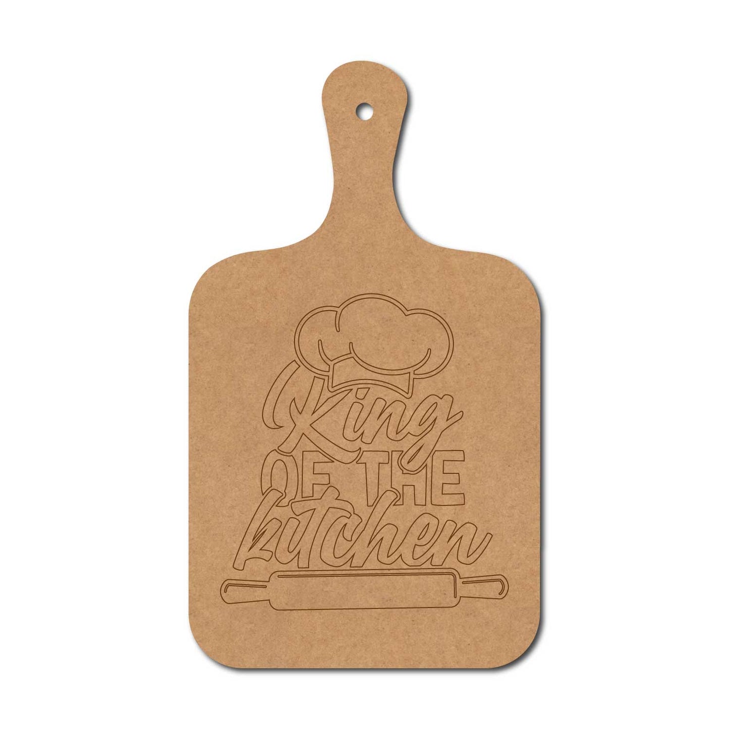 King Of The Kitchen Pre Marked Chopping Board MDF Design 1