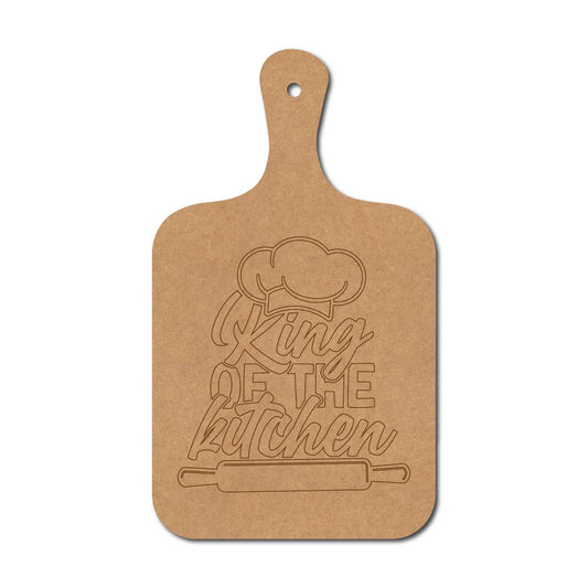 King Of The Kitchen Pre Marked Chopping Board MDF Design 1