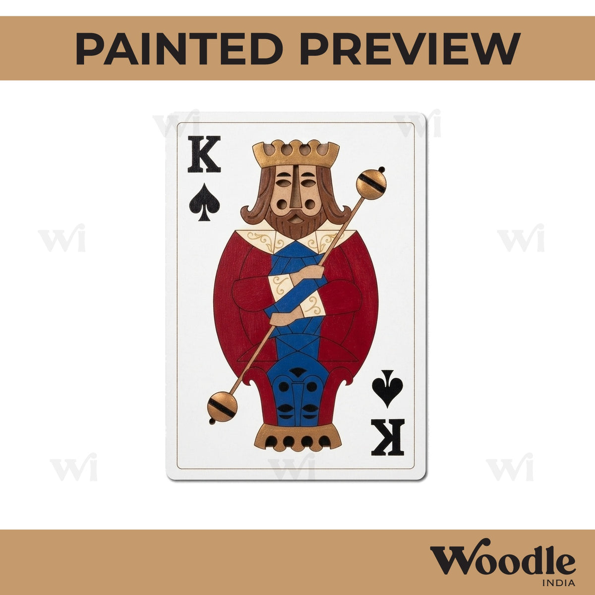 King Poker Card Pre Marked MDF Design 1