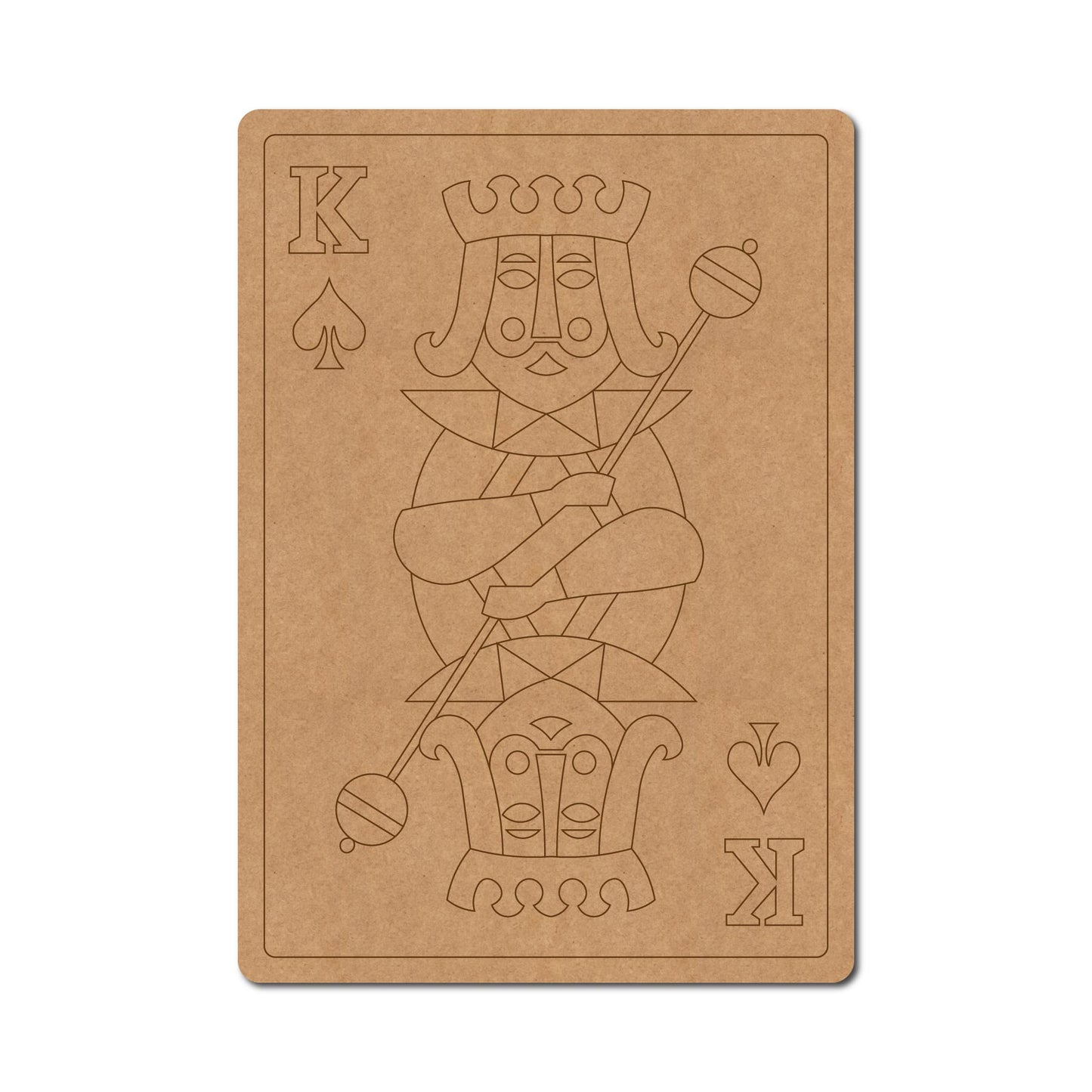 King Poker Card Pre Marked MDF Design 1