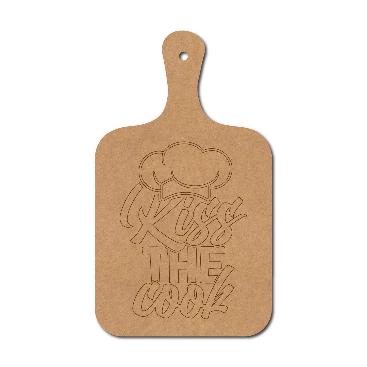 Kiss The Cook Pre Marked Chopping Board MDF Design 1