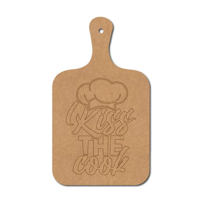 Kiss The Cook Pre Marked Chopping Board MDF Design 1