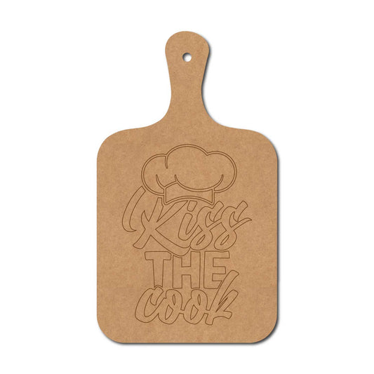 Kiss The Cook Pre Marked Chopping Board MDF Design 1