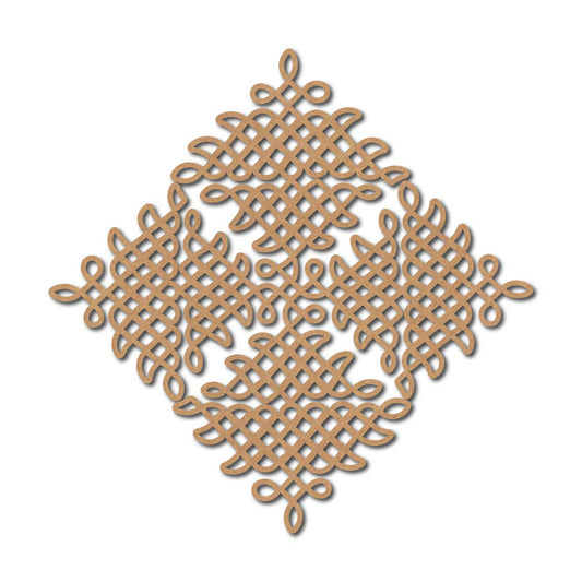 Kolam Muggu Pattern Cutout MDF Design 14
