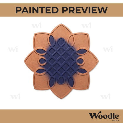 Kolam Muggu Pattern Reusable Rangoli Base MDF Design 1