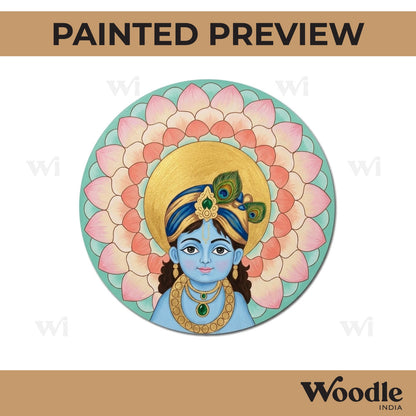 Krishna Ji Mandala Pre Marked Round MDF Design 1
