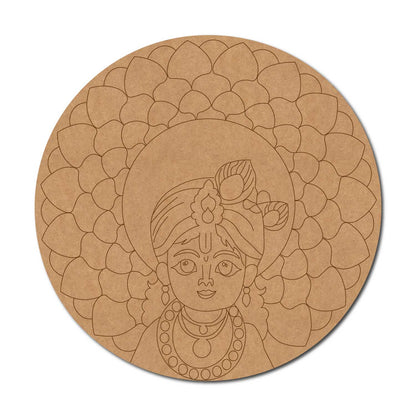 Krishna Ji Mandala Pre Marked Round MDF Design 1