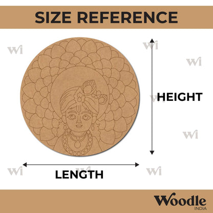 Krishna Ji Mandala Pre Marked Round MDF Design 1