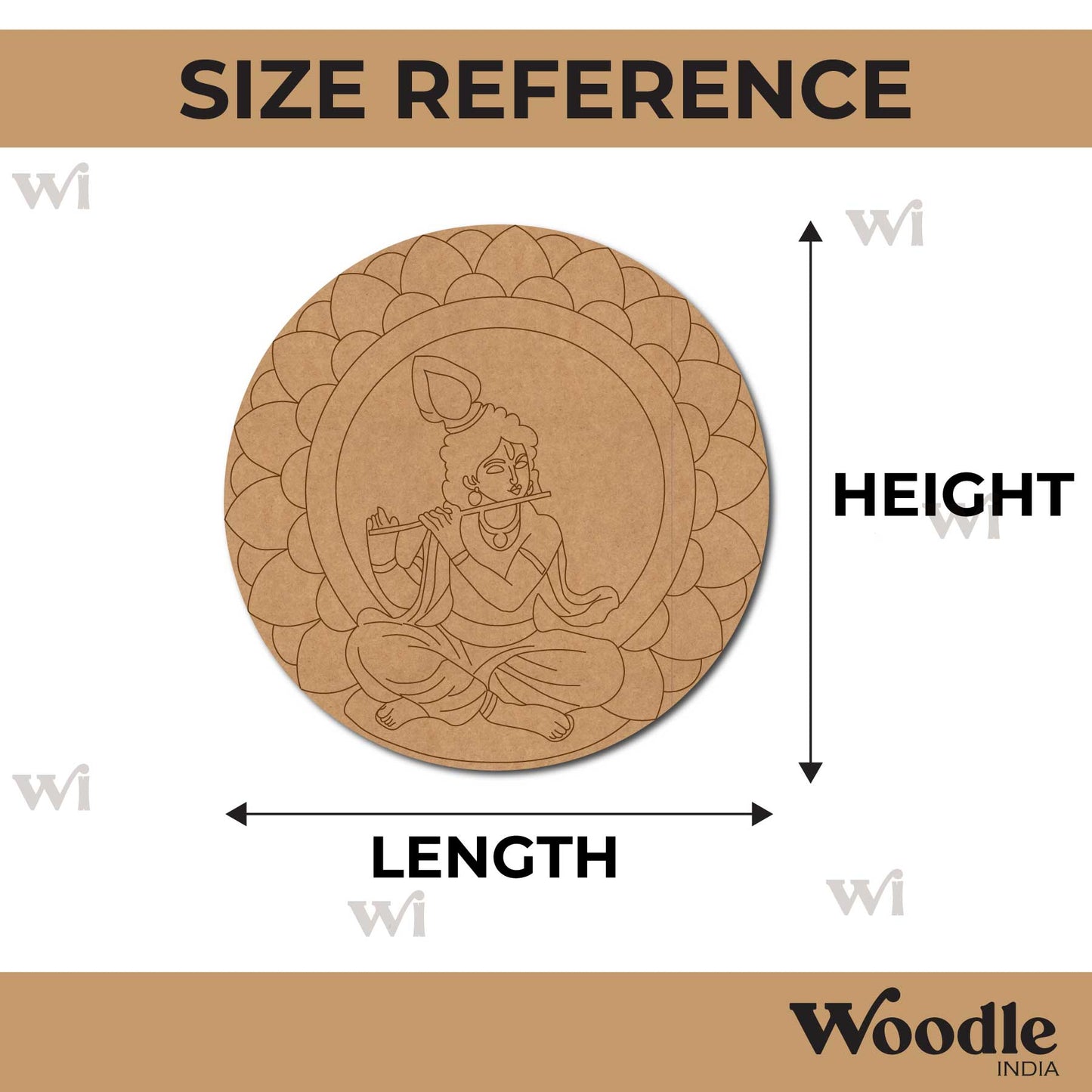 Krishna Ji Mandala Pre Marked Round MDF Design 2