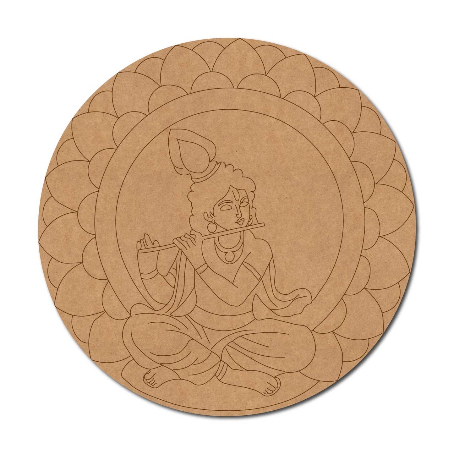 Krishna Ji Mandala Pre Marked Round MDF Design 2