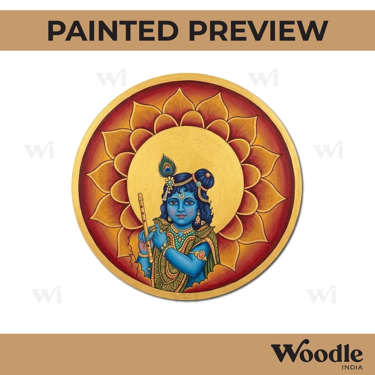 Krishna Ji Mandala Pre Marked Round MDF Design 3