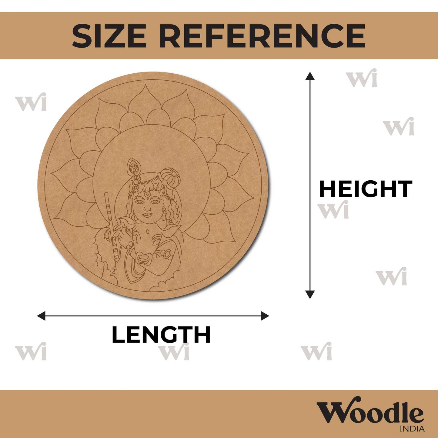 Krishna Ji Mandala Pre Marked Round MDF Design 3