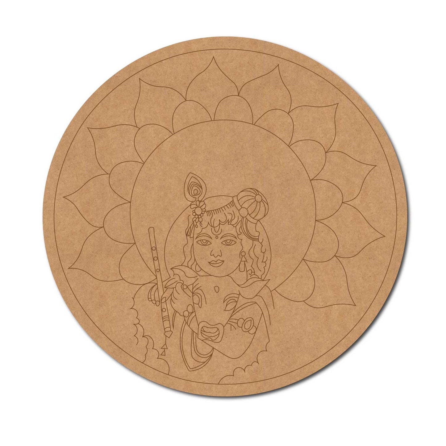 Krishna Ji Mandala Pre Marked Round MDF Design 3
