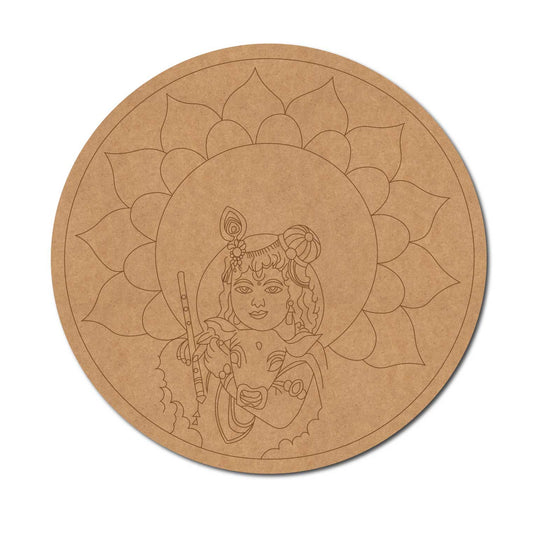 Krishna Ji Mandala Pre Marked Round MDF Design 3